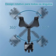 Suporte Celular Carro Giratório 360° Universal para Retrovisor Interno - GPS e Multiuso - imagem 4