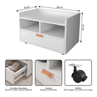 Gabinete para Banheiro Berlim com Gaveta e Rodízios - Armário Organizador Cobreado Branco - imagem 2