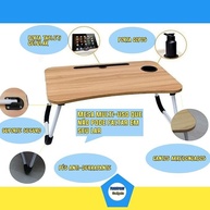 Mesa Portátil Dobrável com Suporte para Tablet e Copos - 60x27 cm - Ideal para Home Office, Sofá e Cama - imagem 5