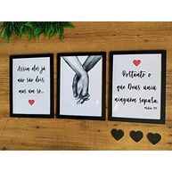 Kit 3 Quadros Decorativos Mãos Dadas - Design Moderno para Quarto de Casal - imagem 3