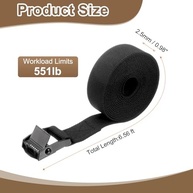 Kit 4 Tiras de Amarração Harfington 2m x 2.5cm - Segurança 250kg para Cargas e Bagagens - imagem 3