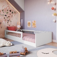 Cama Infantil Montessoriana de Chão com Grade de Proteção - Solteiro para Meninos e Meninas - imagem 1