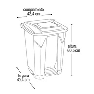 Lixeira 60L com Pedal e Rodas - Tampa Click Moderna e Prática para Cozinha e Banheiro - imagem 3