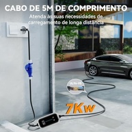 Carregador Portátil JOYFOX 7KW para Carro Elétrico e Híbrido - Type 2, 5M, 110/220V - imagem 3
