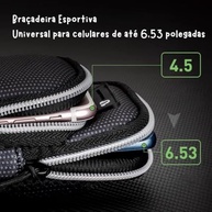 Braçadeira Esportiva Premium: Suporte Celular Universal para Corrida, Treino e Ciclismo (Preta) - imagem 4