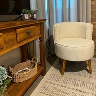 Kit 2 Poltronas Elegantes em Veludo Bege - Conforto e Estilo para Sala de Estar - imagem 3
