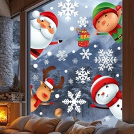Adesivos de Natal para Janela - Flocos de Neve, Bonecos e Renas | Decoração Festiva para Casa e Comércio - imagem 4