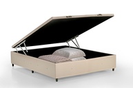 Box Baú Premium em Linho Bege para Cama Casal - Design Sofisticado e Funcionalidade - imagem 1