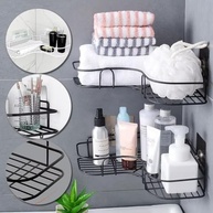 Kit 2 Prateleiras de Canto para Banheiro - Sem Furos, Alumínio Reforçado, Organizador para Shampoo e Sabonete - imagem 5