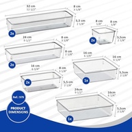 Acrimet Organizador Modular para Gavetas, Bancadas e Armários - Kit com 10 Potes Transparentes Sortidos - imagem 3