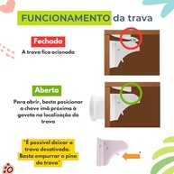 Trava Magnética para Gavetas e Armários - Kit com 4 Unidades | Segurança Total para Bebês e Pets - imagem 5