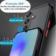 Capa Premium Anti Impacto Fosca Preta Translúcida com Proteção de Câmera para Samsung Galaxy A16 - imagem 5