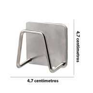 Kit 2 Ganchos Suporte para Esponja em Aço Inox – Adesivo Fácil, Sem Furos, para Pia da Cozinha - imagem 2