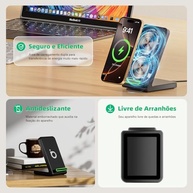 Carregador Sem Fio Basike 15W: Carregamento Rápido e Elegante para seu iPhone - imagem 4