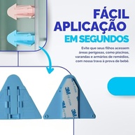 Kit 3 Travas de Segurança para Portas e Janelas de Correr - Proteção Contra Acidentes para Bebês e Crianças - imagem 4