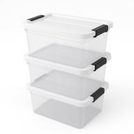 Kit 3 Caixas Organizadoras Transparentes 15L com Tampa e Travas - Ideal para Casa e Escritório - imagem 1