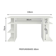 Mesa para Computador Gamer Escrivaninha 9409 Madesa - Design Moderno Branco - imagem 3