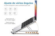 Suporte para Notebook de Alumínio Dobrável Premium com Ajuste Ergonômico em 6 Níveis | Compatível com Tablets e Notebooks até 17" + Estojo Incluso - imagem 2