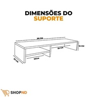 Suporte para Monitor Elevado Mesa Home Office Gamer - Design Ergonômico em MDF 90cm Branco - imagem 5