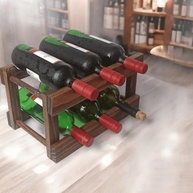 Adega de Madeira Rústica para 6 Garrafas - Organizador Elegante para Cozinha, Bar e Área Gourmet - imagem 3