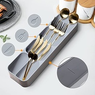Bandeja Organizadora de Gavetas para Cozinha - 5 Divisórias para Talheres e Facas em Plástico Resistente - imagem 5