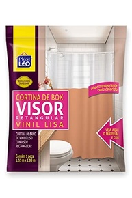 Cortina para Box Bege Visor Cristal 1,35x2,00m - Proteção Elegante e Prática para Banheiros Modernos - imagem 3