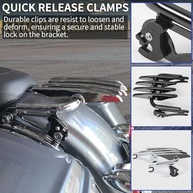 WOOGA Suporte Traseiro para Moto: Bagageiro e Alça de Passageiro para Harley Davidson Street Glide, Road King e mais (Preto) - imagem 5