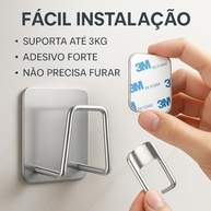 Kit com 2 Suportes de Esponja para Pia em Aço Inox - Fixação Adesiva Sem Furos - imagem 4