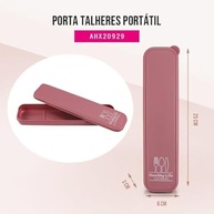Porta Talheres Portátil Rosa para Marmita - Estojo Compacto em Polipropileno - imagem 3