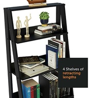 Estante para Livros 4 Prateleiras com Design Cavalete Madesa - Preto Moderno - imagem 5
