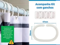 Cortina Box de Poliéster Degradê Cinza 198x180cm - Estilo e Privacidade para Banheiros Modernos - imagem 5