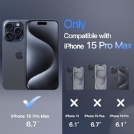 JETech Capa Magnética para iPhone 15 Pro Max: Proteção Fosca Translúcida e Compatibilidade MagSafe (Azul Brilhante) - imagem 3