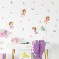 Kit Adesivos de Parede Infantil Fadas - Decoração Segura e Lavável para Quarto de Bebê e Criança - imagem 5
