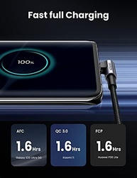 Cabo USB C Ângulo Reto UGREEN: Conexão Rápida e Segura para iPhone 15, Galaxy, iPad e Mais! - imagem 4