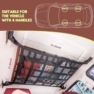 Organizador de Teto de Carro: Bolso de Rede Dupla com Zíper para Máximo Espaço e Segurança - imagem 4