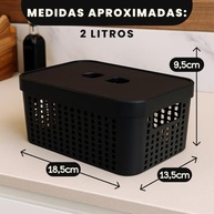 Kit 5 Caixas Organizadoras com Tampa - Plástico Resistente para Cozinha, Lavanderia e Armários (BEGE) - imagem 4