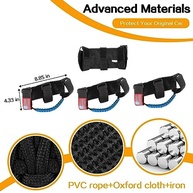 Manoplas de Barra de Rolagem Hoolcar Paracord para Jeep Wrangler JK JKU JL JLU TJ YJ Gladiator JT - Preto e Azul com Bandeira Americana - imagem 3