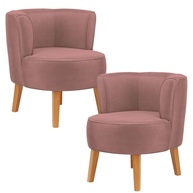 Kit 2 Poltronas Veludo Rosa Escuro - Design Moderno e Conforto Premium para Sala de Estar - imagem 1