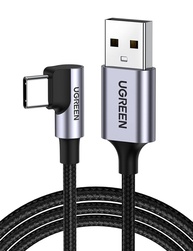 Cabo USB C Ângulo Reto UGREEN: Conexão Rápida e Segura para iPhone 15, Galaxy, iPad e Mais! - imagem 1
