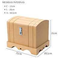 Caixa Baú Cofre de Madeira MDF com Fecho para Cadeado - Segurança e Estilo para Seus Pertences - imagem 3