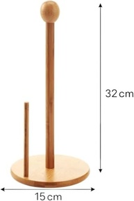Suporte para Papel Toalha em Bambu com Peso - Design Elegante e Funcional para Cozinha - imagem 4