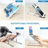 Suporte para Notebook e Tablet em Alumínio Dobrável – 6 Níveis de Inclinação, Portátil com Estojo, Compatível com Tela de 10" a 17" - imagem 3
