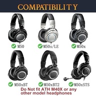 SOULWIT Capa Faixa de Cabeça Premium para Audio Technica ATH M50/M50X - Couro Sintético Durável e Confortável (Preto) - imagem 3