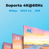 Cabo HDMI 2.0 Slim Vention 1m: Imagem 4K Ultra HD e Som Imersivo para sua TV e PC - imagem 3
