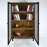 Estante Para Livros Ditália 2 Portas com Vidro - Design Moderno em Preto - imagem 5