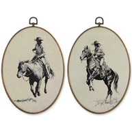 Arte de Parede Oval Western Vintage - Decoração Rústica para Casa e Escritório - imagem 1