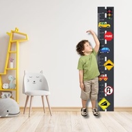 Adesivo de Parede Infantil Régua de Crescimento - Carros e Semáforo 150x25cm - imagem 3