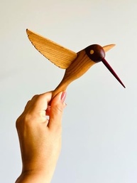 Beija-flor em Madeira para Parede - Escultura Artesanal de Decoração Elegante - imagem 5