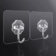 Kit 10 Ganchos Adesivos Inox Transparente | Super Resistente e Sem Furos para Parede - imagem 2