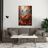 Arte de Parede Vintage de Abóboras - Tela Rústica 30x45cm para Decoração de Casa e Escritório - imagem 5